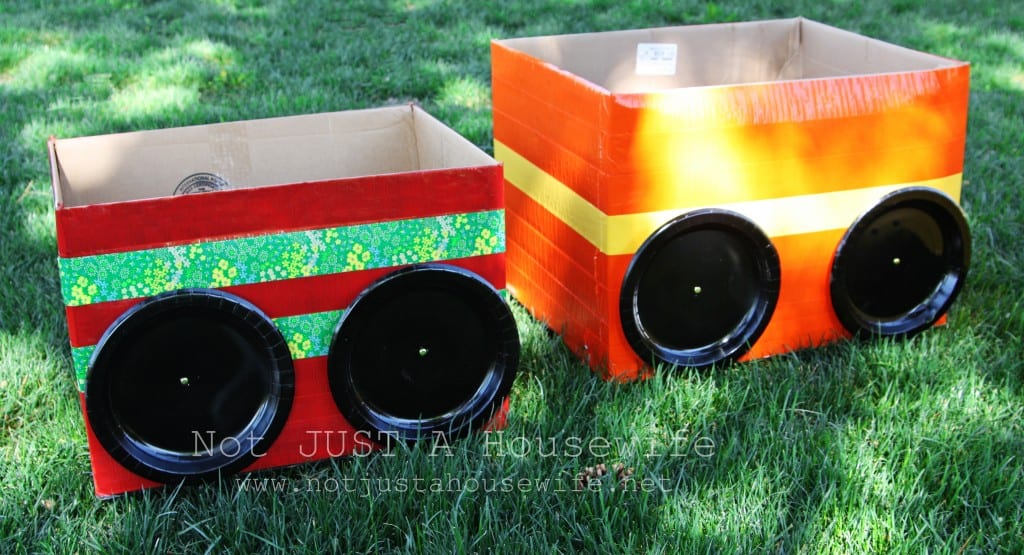 Fun Staycation Ideas: cardboard cars.