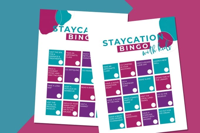 Staycation printable bingo cards.