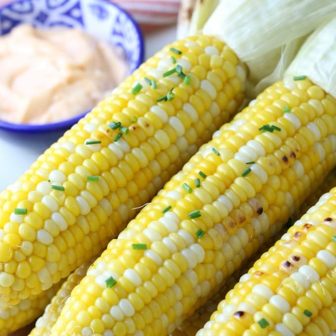 close up of Barbecue Corn on the Cob Recipe.