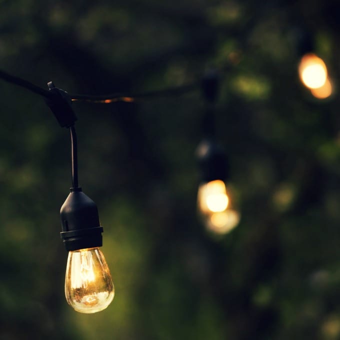 Hanging String lights.