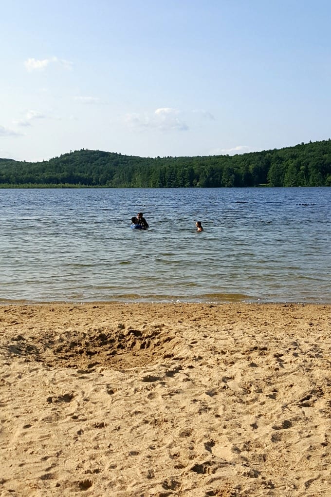 view of Otter Lake at Greenfield State Park NH 