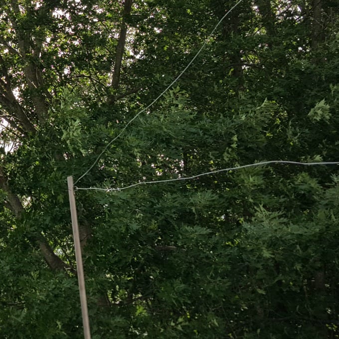 guide wire attached to an EMT pole