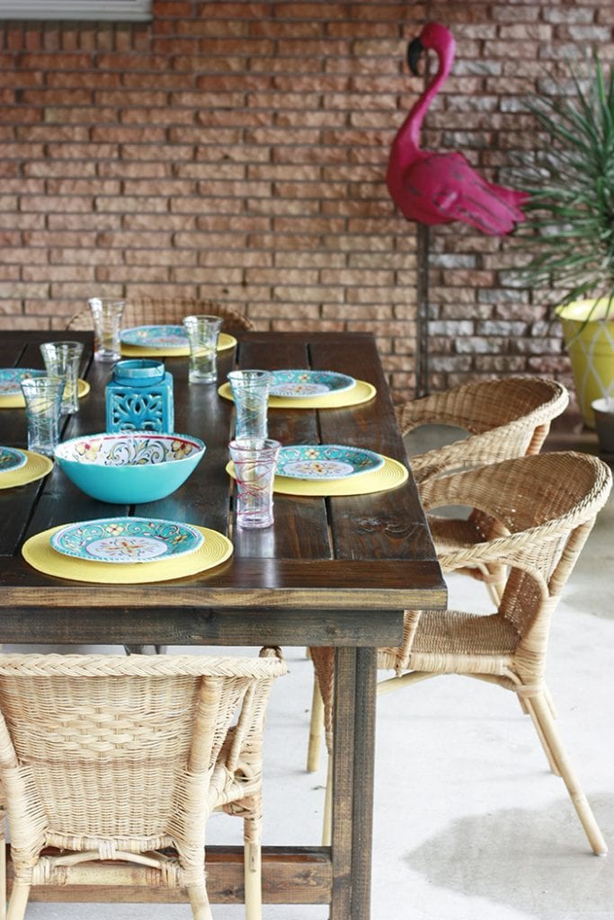 DIY Outdoor Farmhouse Table from Amber Oliver.