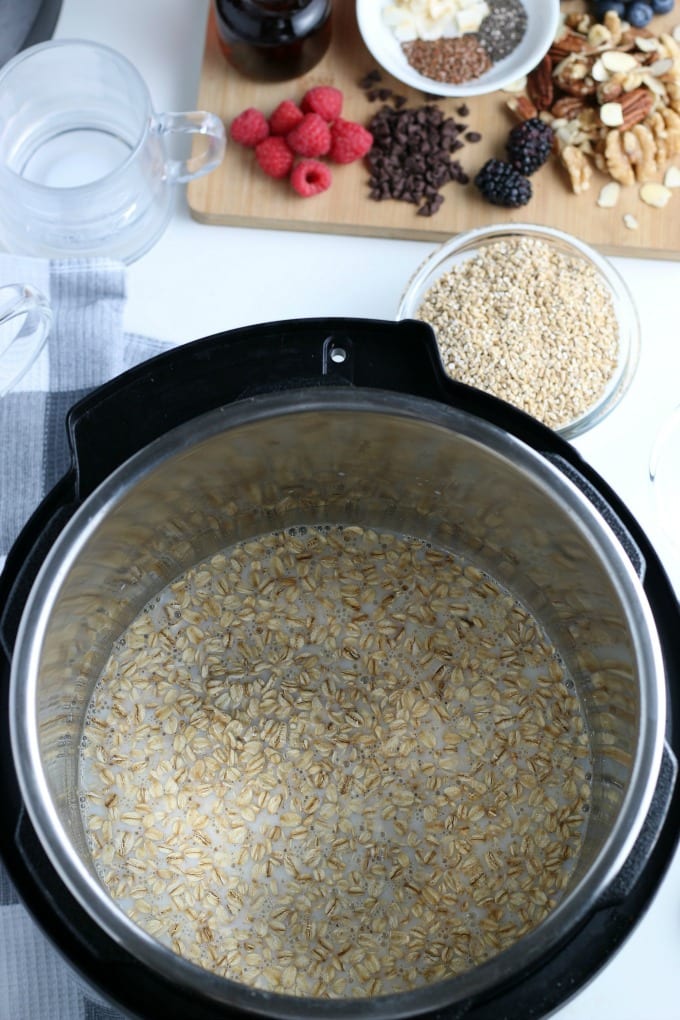 Oatmeal in an instant pot.
