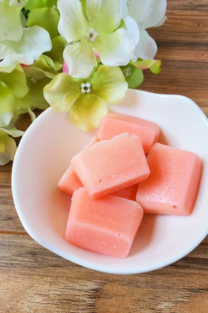 How to Make Sugar Scrub Bars - a bowl of orange mint sugar scrub bars