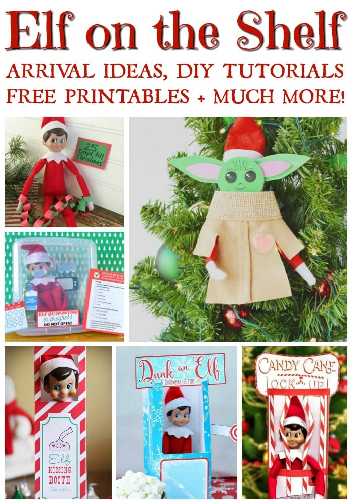 A collage of elf on the shelf ideas for the holidays.