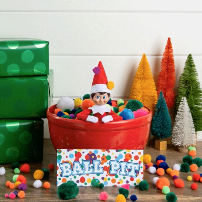 DIY Elf on the Shel Ball Pit.
