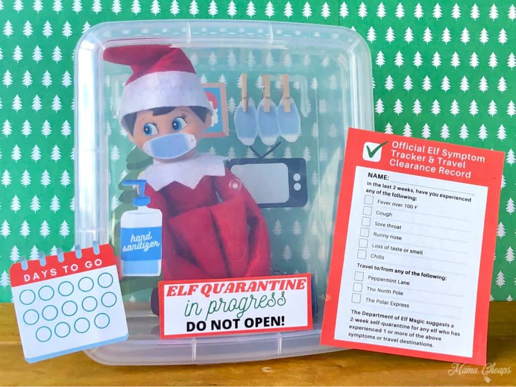 Fun Elf on the Shelf Ideas - Elf Quarantine Kit - free printables