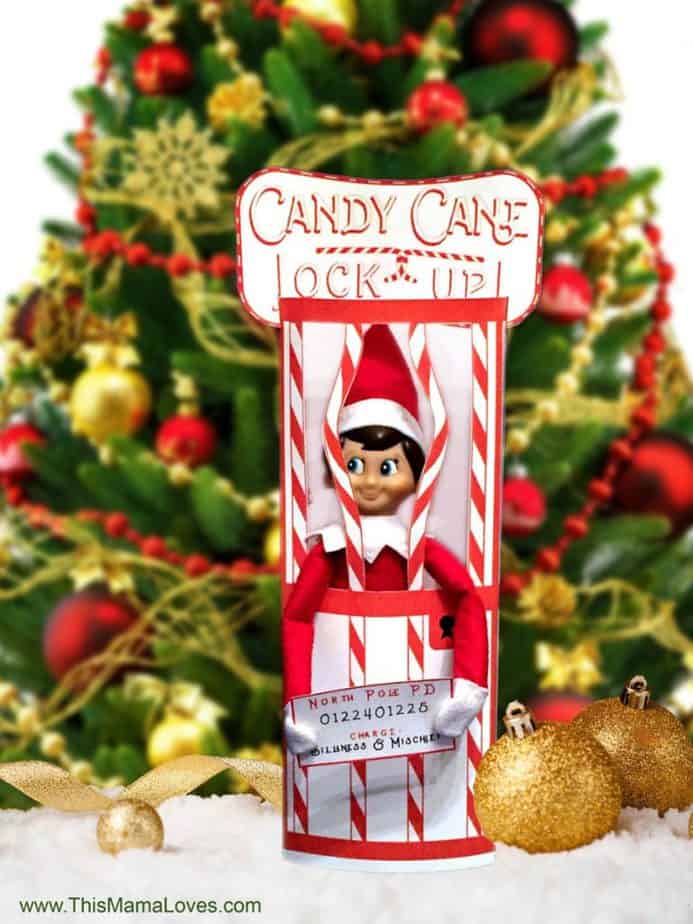Fun Elf on the Shelf Ideas
Candy Cane Jail - This Mama Loves