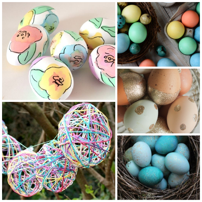 collage of eggs for Easter