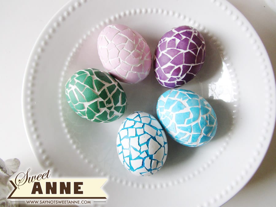 Mosaic Easter Eggs from Say Not Sweet Anne