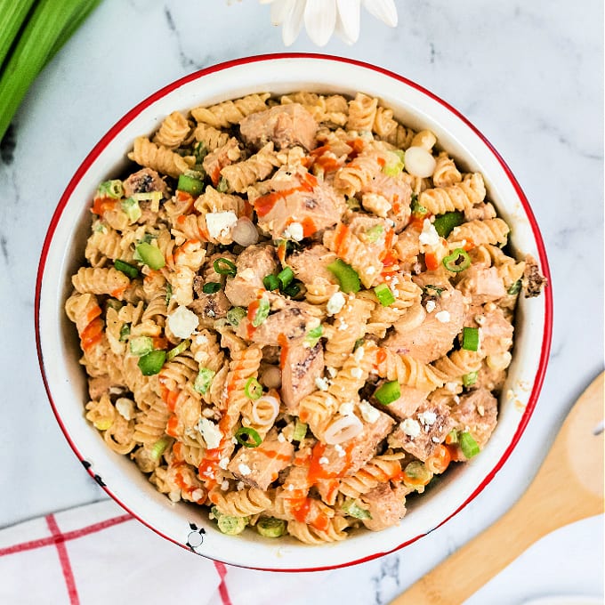 Buffalo Chicken Recipe Ideas - Buffalo Chicken Pasta Salad.