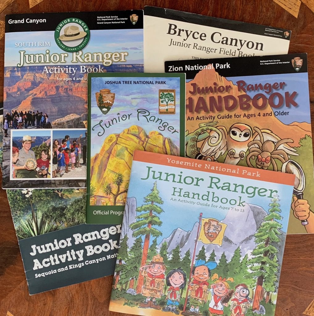 A collection of junior ranger handbooks from a variety of national parks.