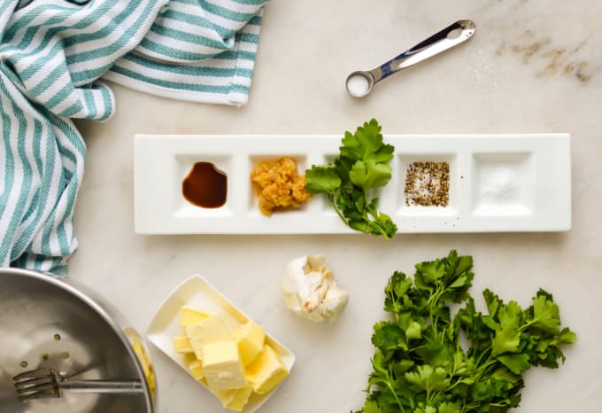 Ingredients to make Ruth's Chris Steak Butter Recipe.