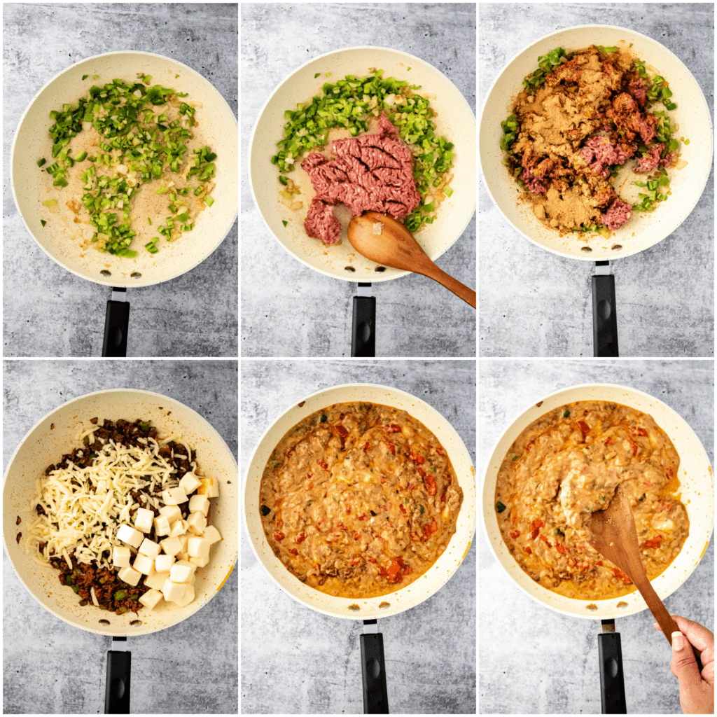 How to Make Beef Queso collage image.