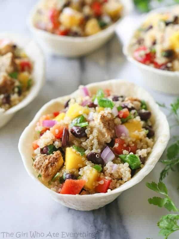 Mango Black Bean Chicken Quinoa Bowls | The Girl Who Ate Everything