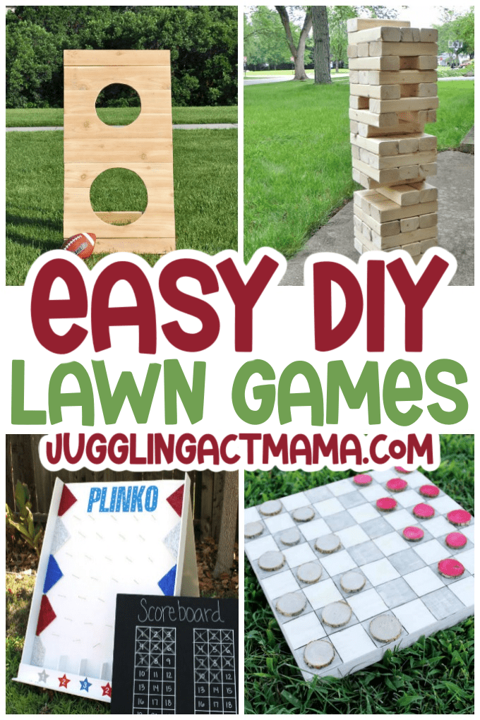 Easy DIY Lawn Games collage image.
