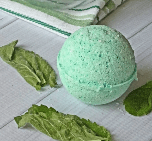 Close up of Headache Bath Bombs.