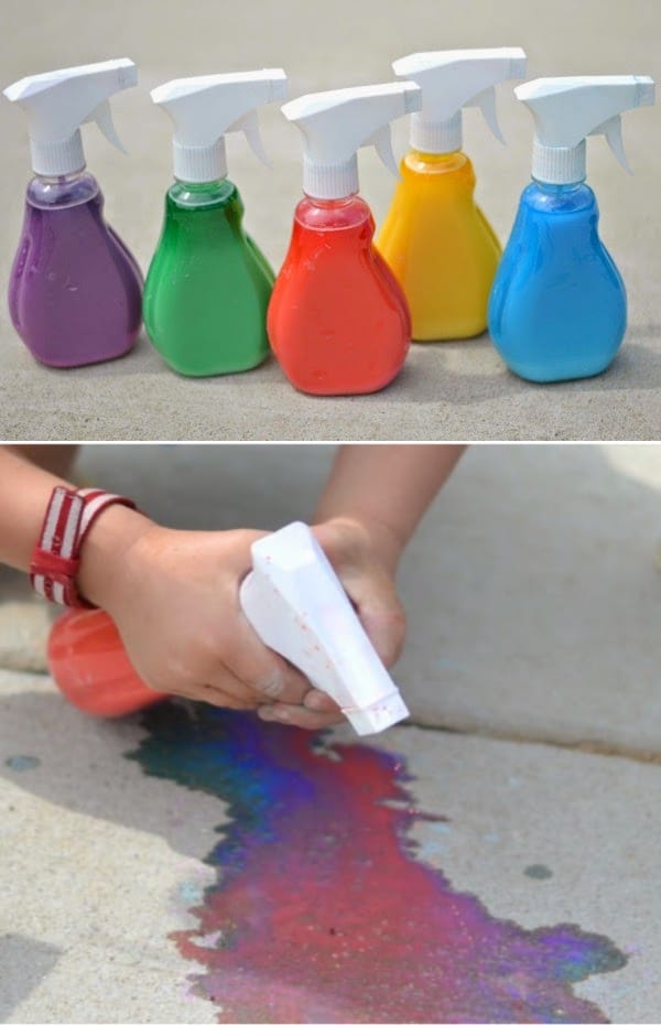 Spray Chalk collage image. - sidewalk chalk spray paint