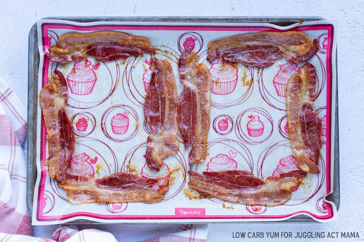 Bacon on a sheet pan.