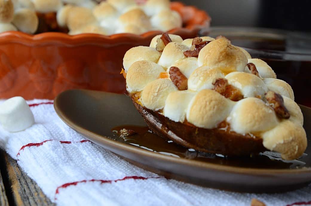 MAPLE PECAN SWEET POTATO BOATS