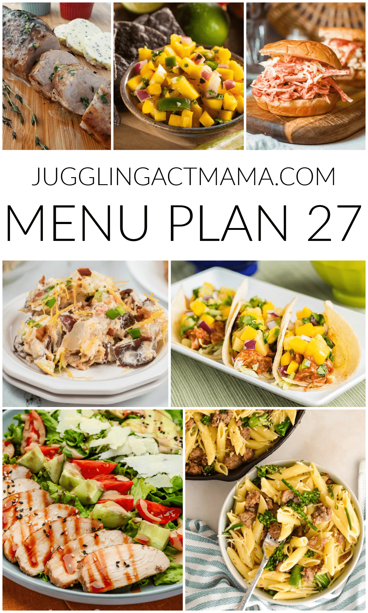 MEAL PLAN 27 vertical collage image with text.