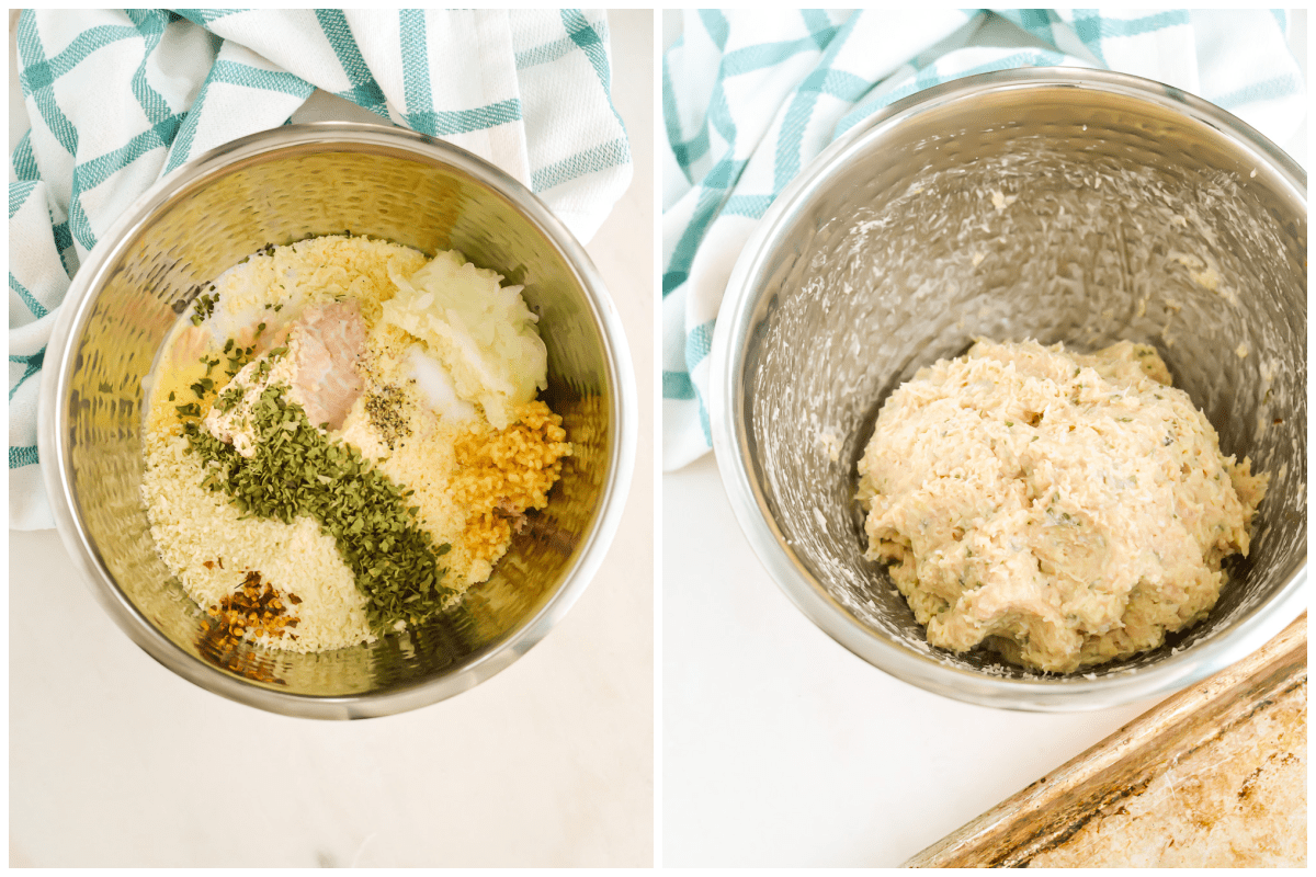 Collage image - How to Make Chicken Meatballs.