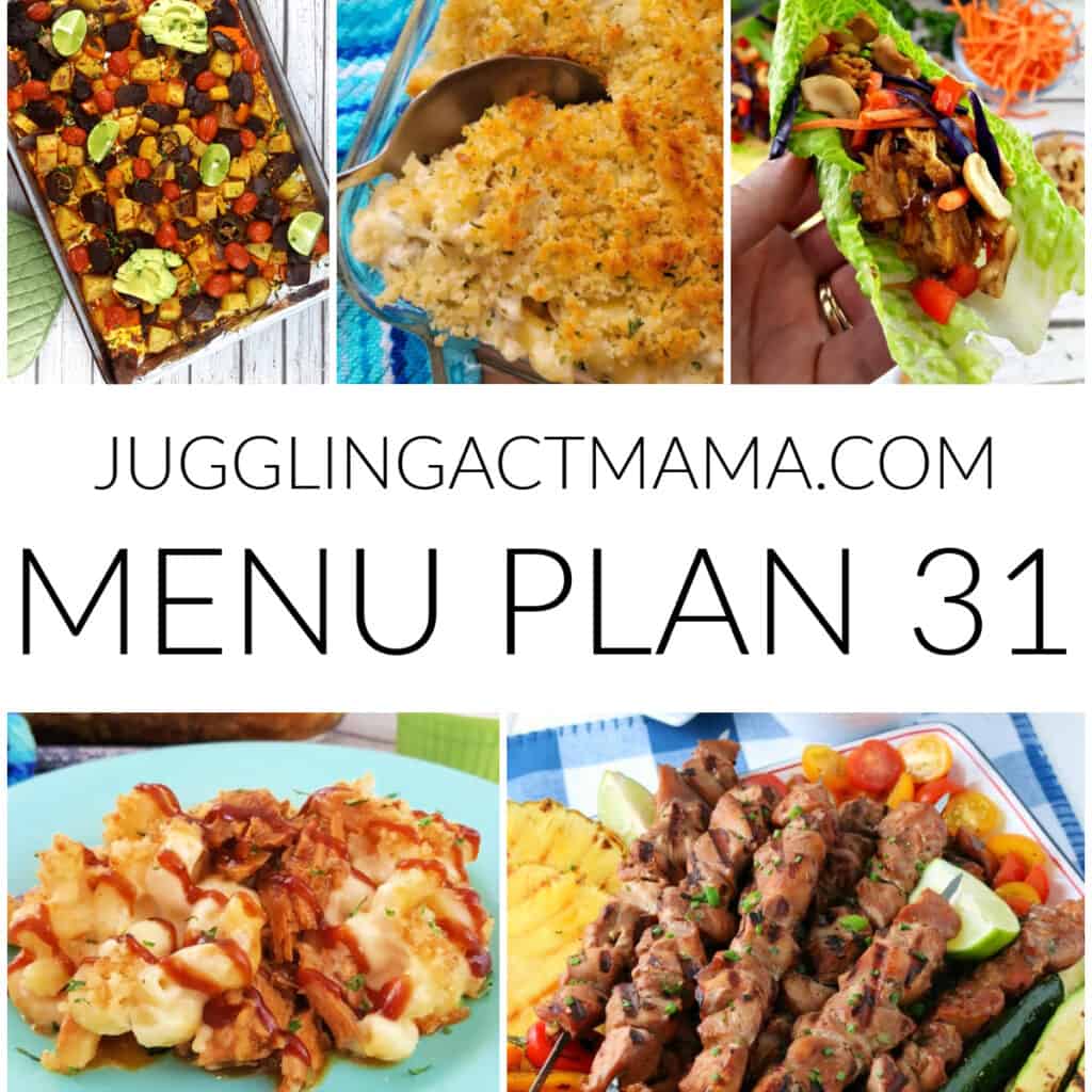 MEAL PLAN 31 square collage image with text.