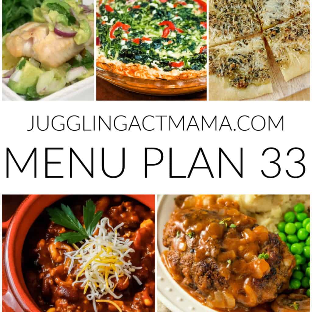 Menu Plan 33 collage image with text overlay.