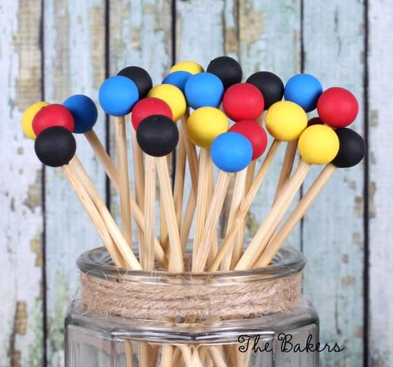 Super Hero Lollipop Sticks, Cake Pops Sticks, Marshmallow Pop Sticks, Donut Skewers, Painted Rock Candy Sticks, Wooden Sticks (12)
