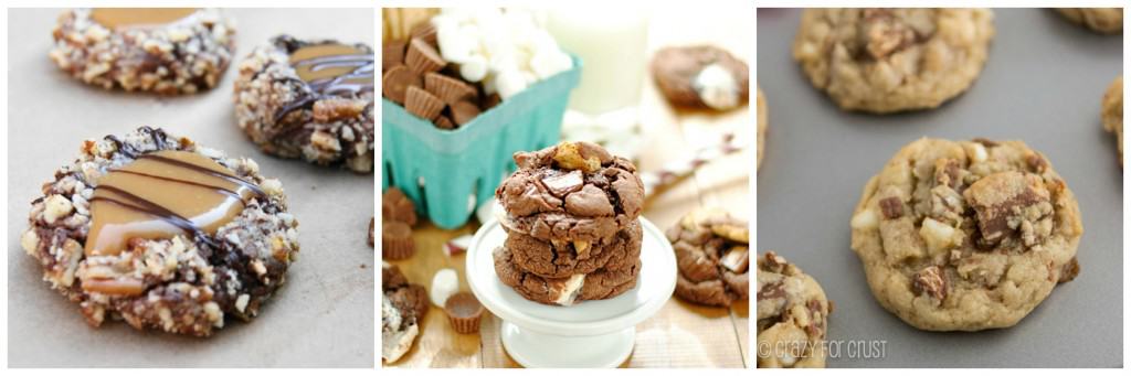 Collage of cookies filled with your favorite candies.