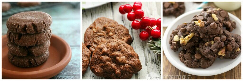 Collage of Christmas cookies for Chocolate Lovers.