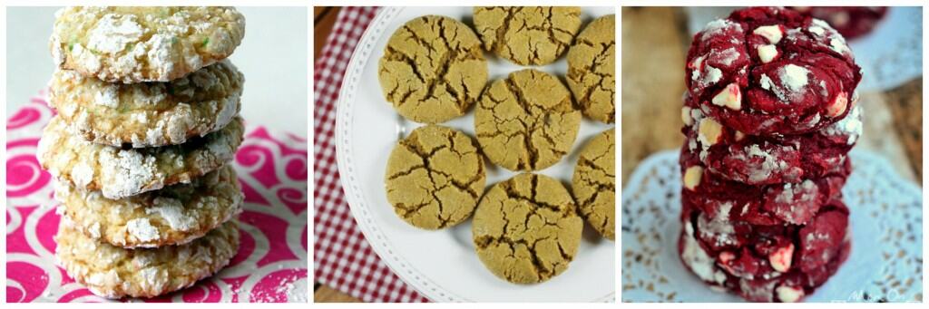Collage of Crinkle cookies.