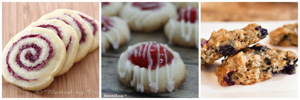 Collage of Fruit Filled Cookies.