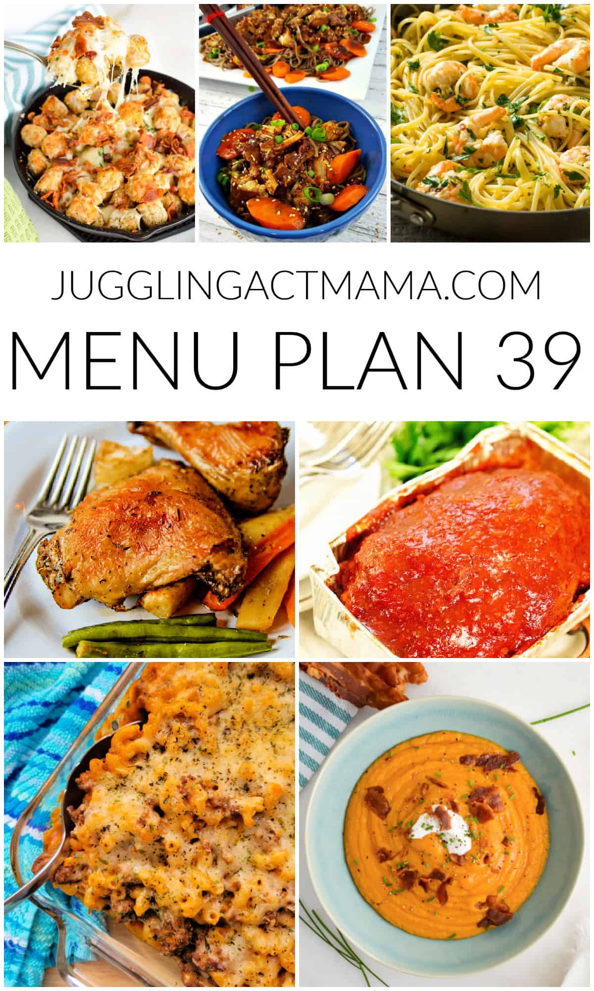 Weekly Meal Plan 39 collage image with text overlay.