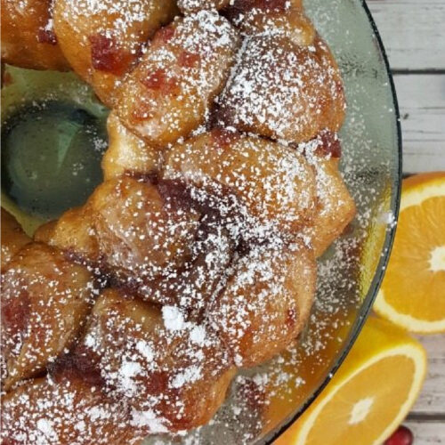 Top down view of Cranberry Orange Monkey Bread.