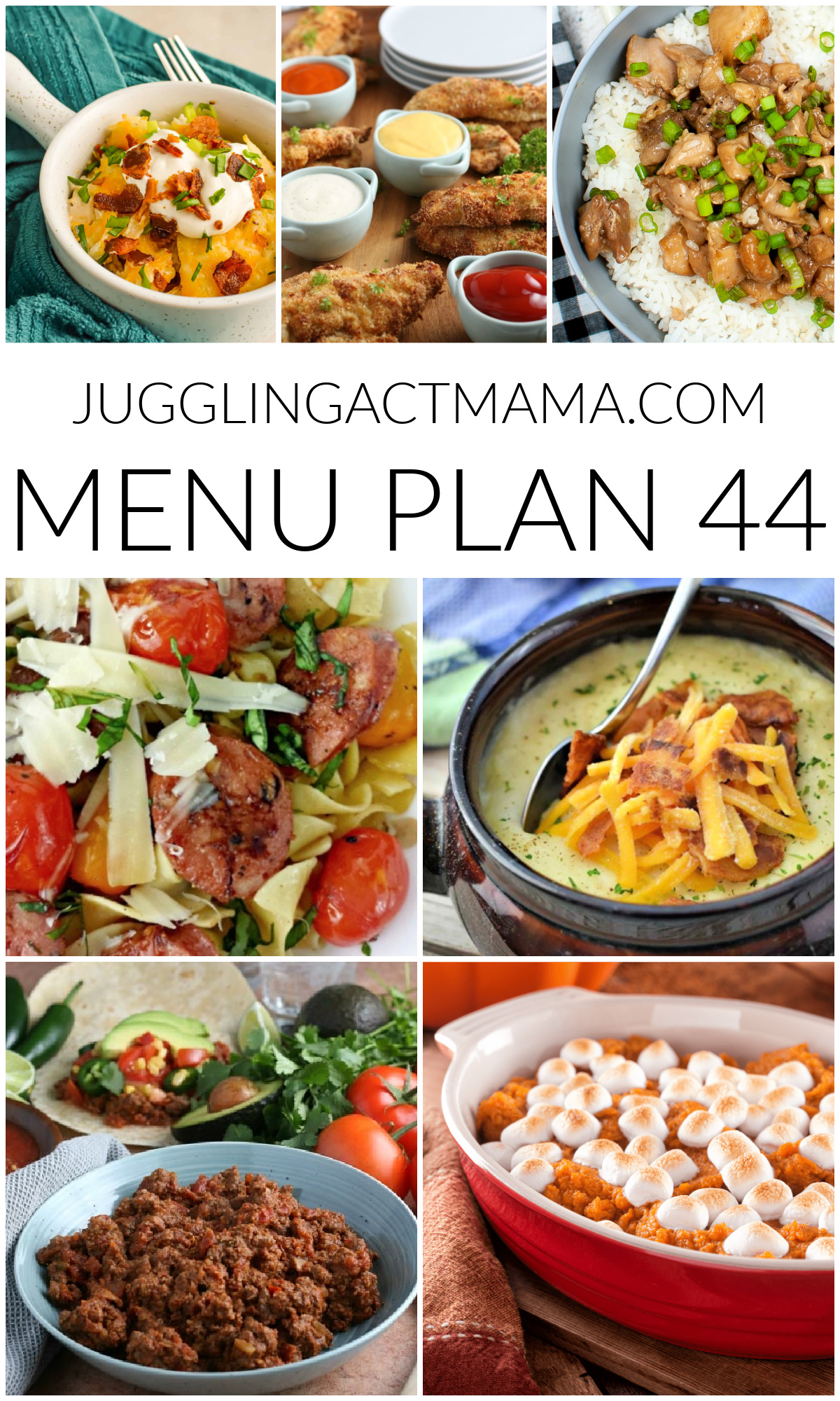 Meal Plan 44 collage image with text overlay for Pinterest.