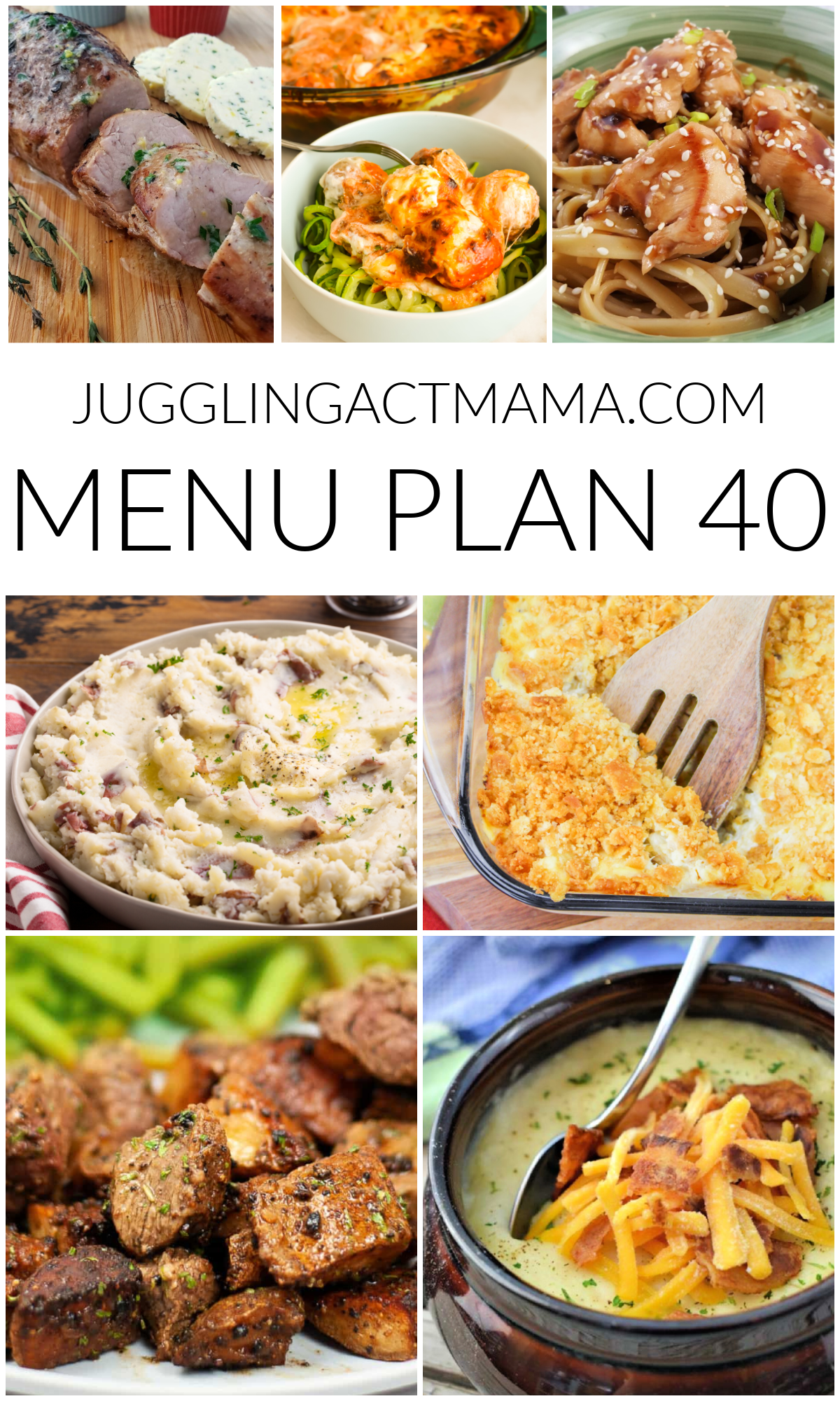 Meal Plan 40 collage image with text overlay.