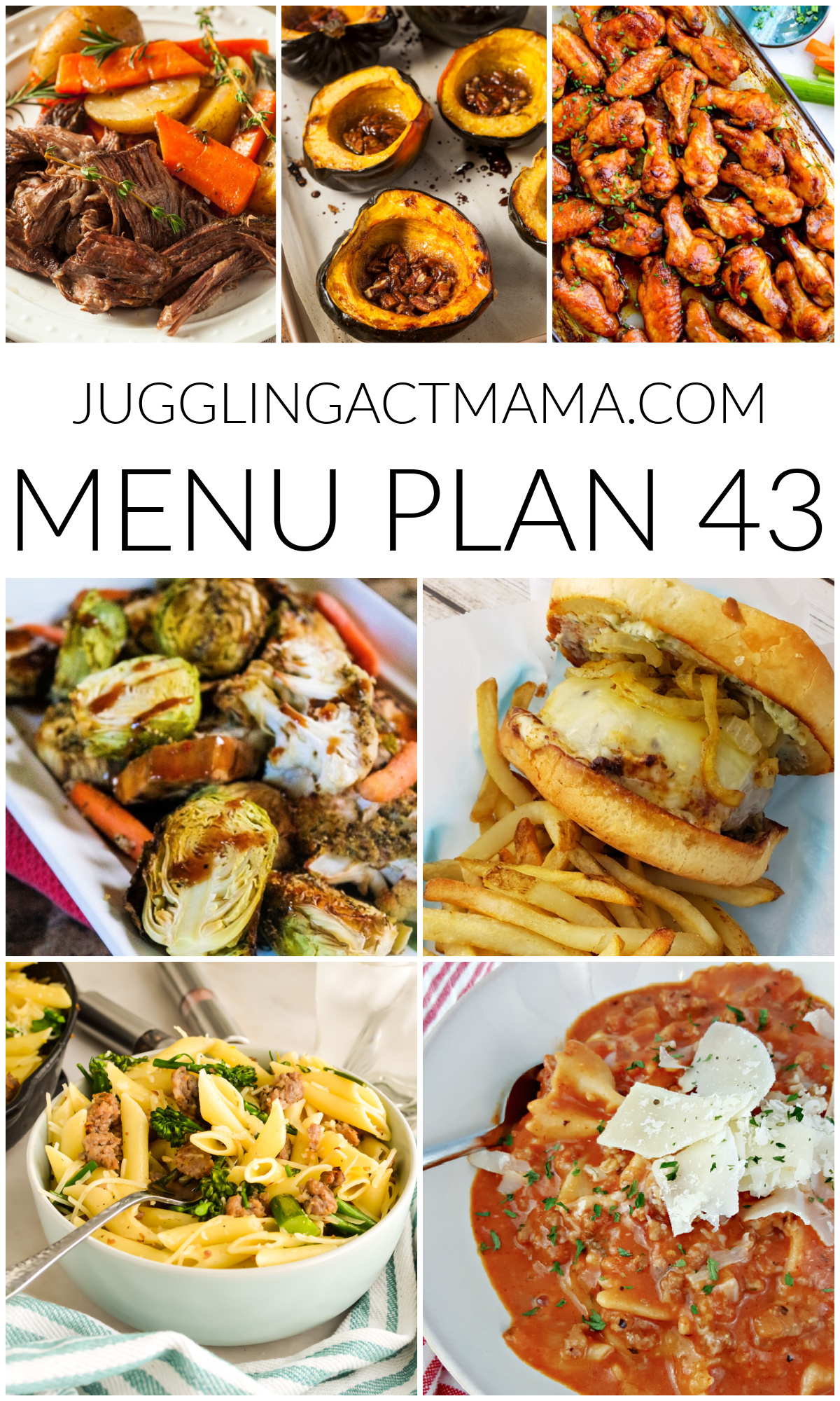 Weekly Meal Plan 43 collage image with text overlay for Pinterest.