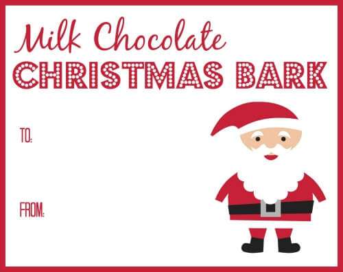 Printable Tags for Milk Chocolate Christmas Bark and the recipe