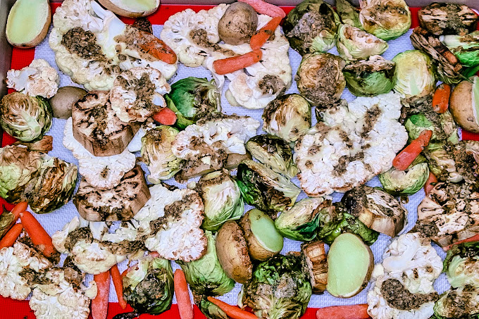 Sheet Pan Roasted Veggies on a baking sheet.