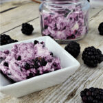 Blackberry Cream Cheese Spread in a small dish.