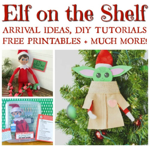 Elf on the Shelf Fun Ideas collage image with text overlay.
