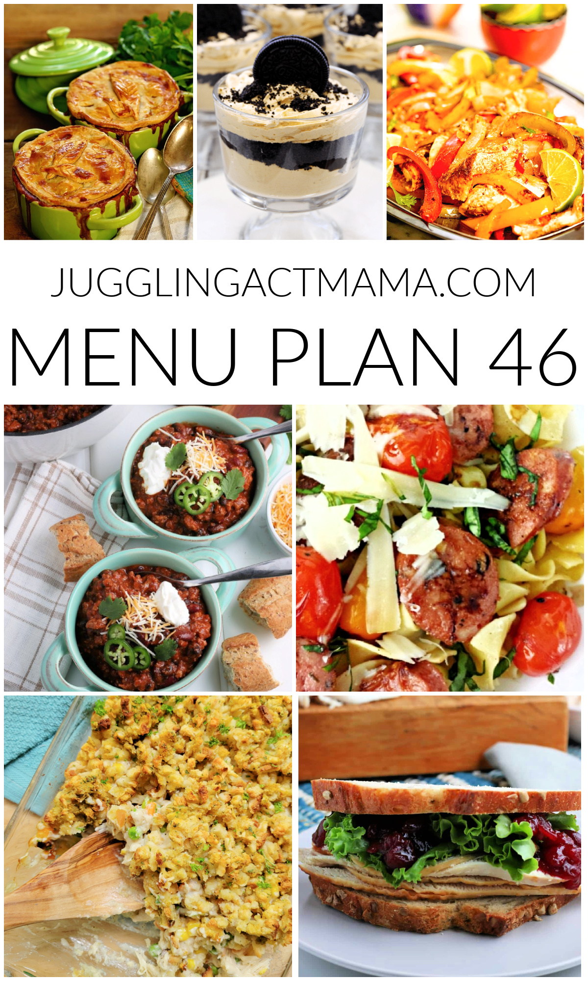 Menu Plan 46 collage image with text overlay.