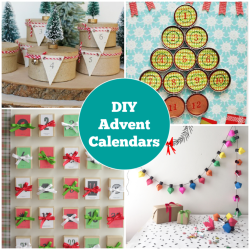 DIY Advent Calendars collage image with text overlay.