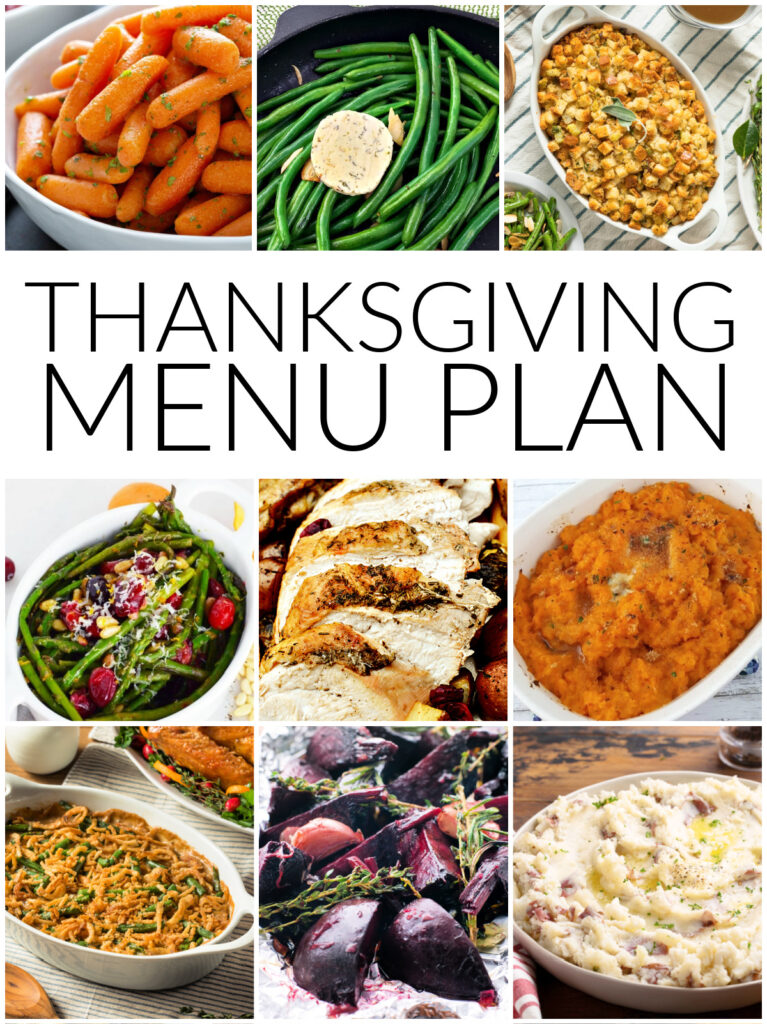 Thanksgiving Menu Plan collage image.