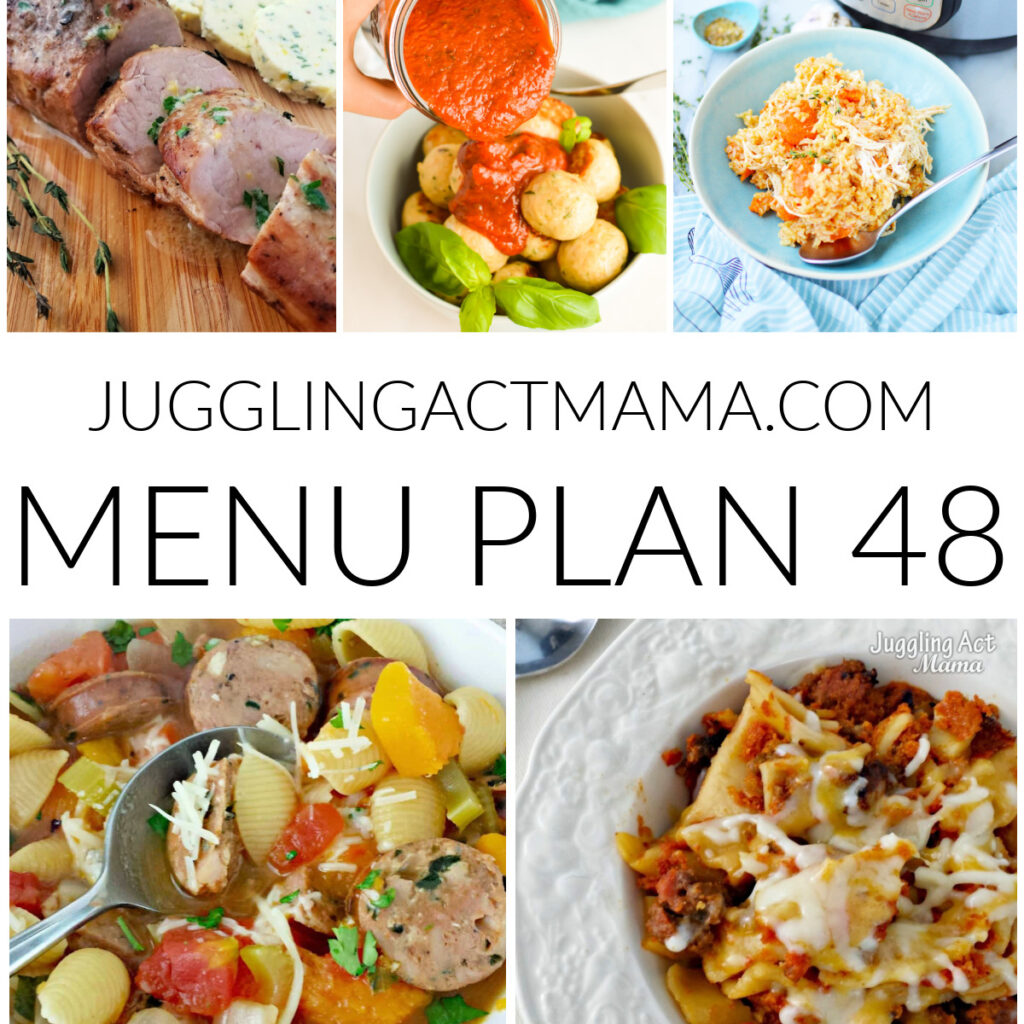 Menu Plan 48 collage image with text overlay.