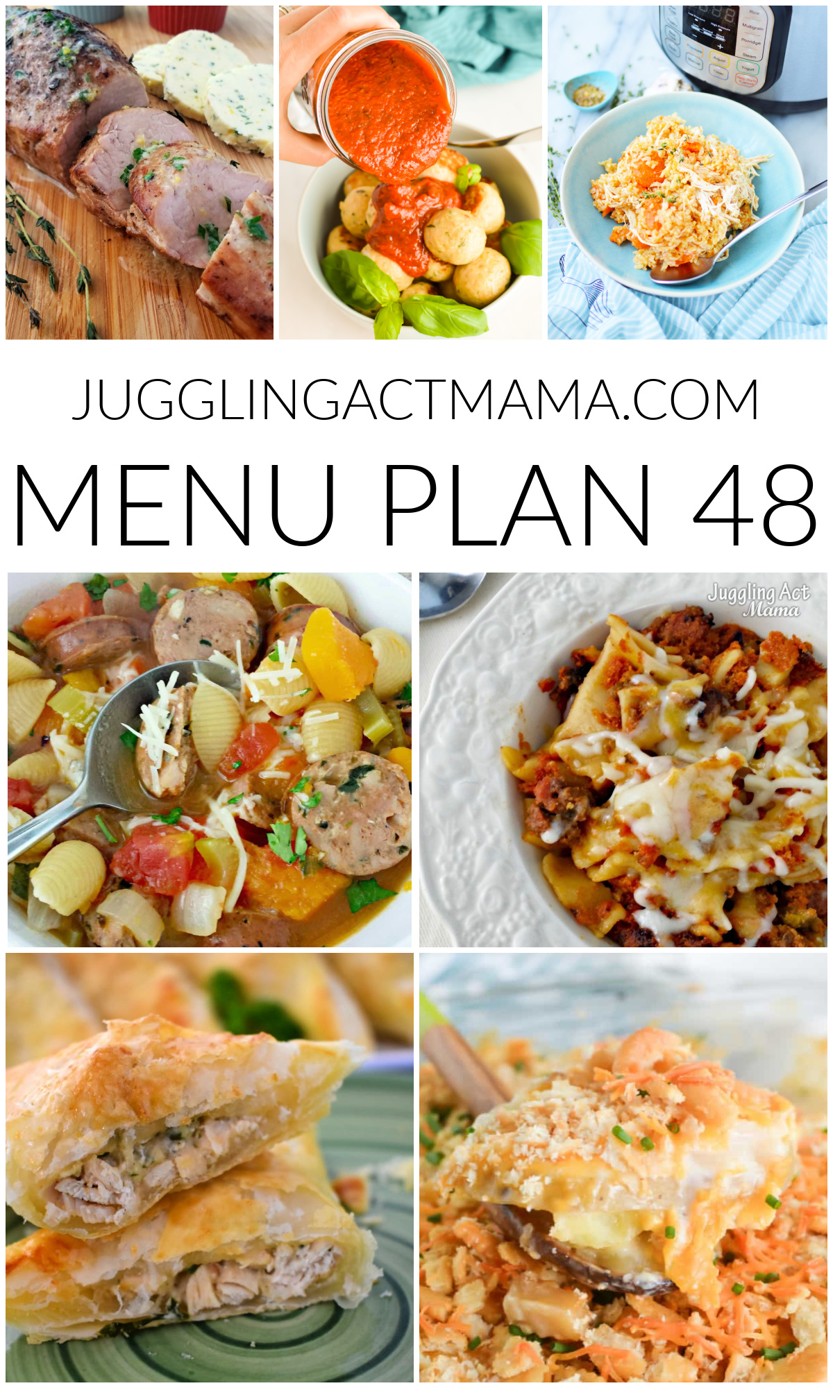 Menu Plan 48 collage image with text overlay.