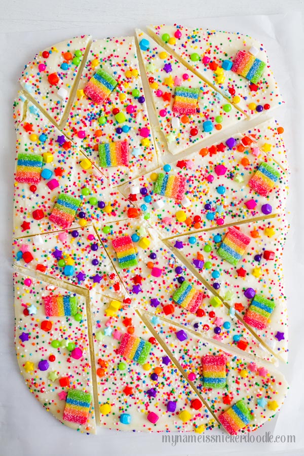 Top down view of Candy Rainbow Bark.
