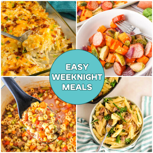 Easy Weeknight Meals square collage.